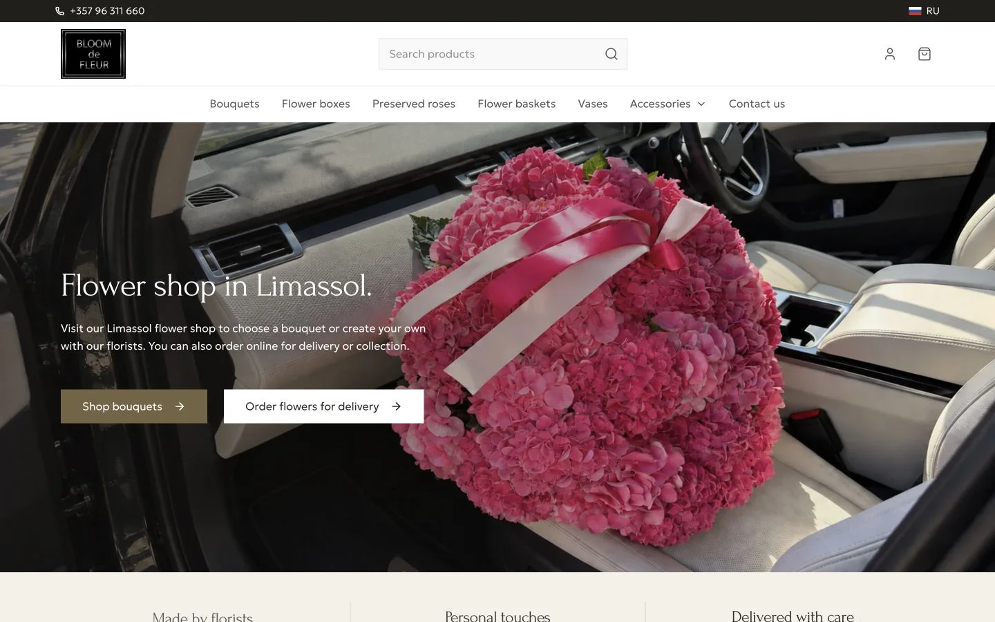Screenshot of bloomdefleur.com.cy