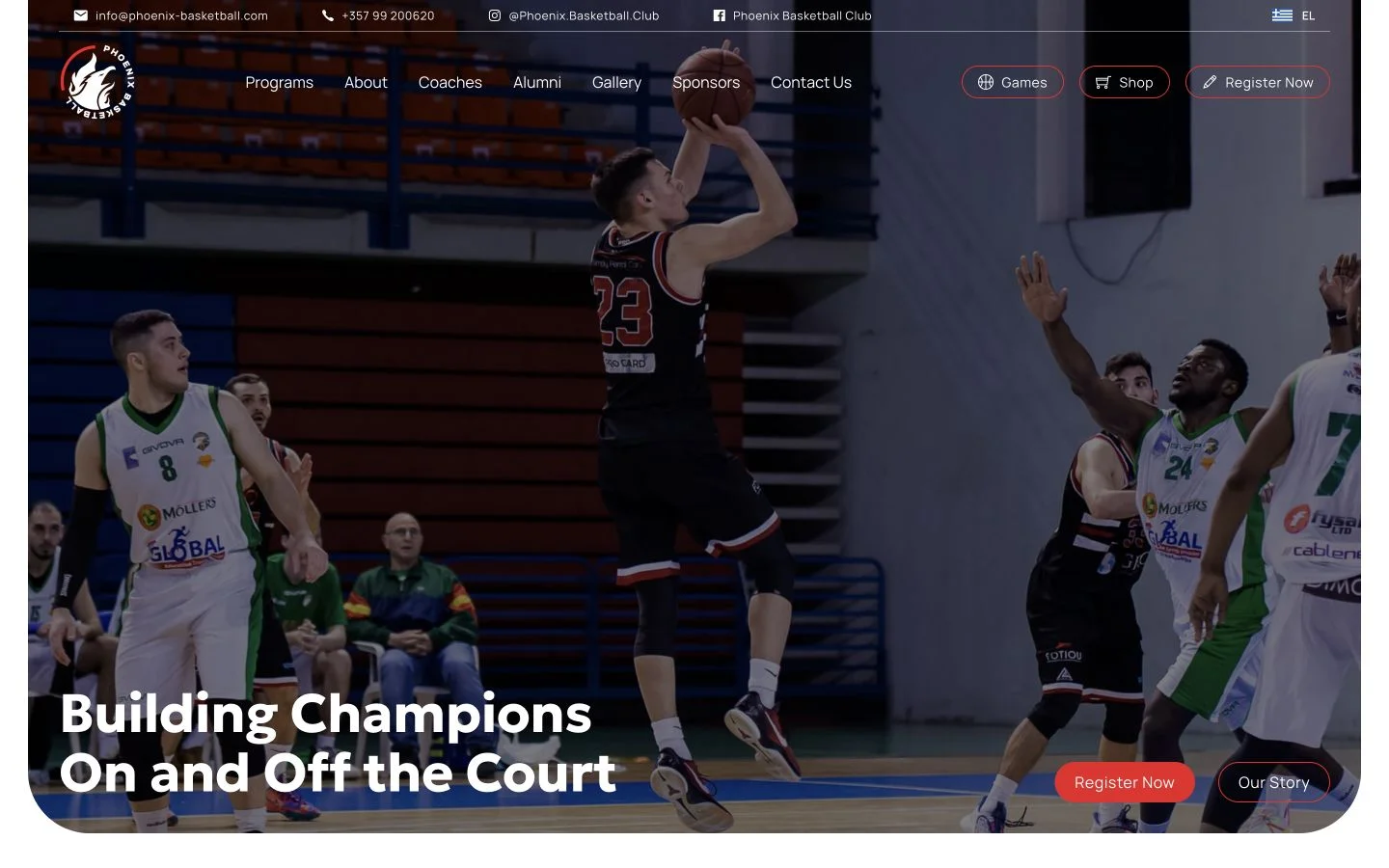 Screenshot of phoenix-basketball.com